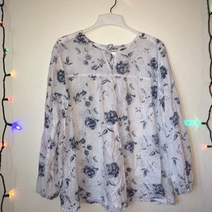 Botanical -print blouse